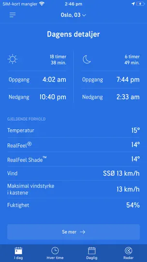 AccuWeather: Værmelding iPhone-skjermbilde 3