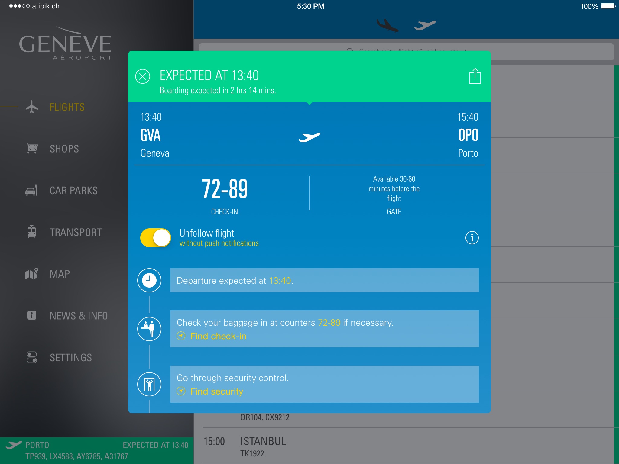 Genève Aéroport (GVA) screenshot 2