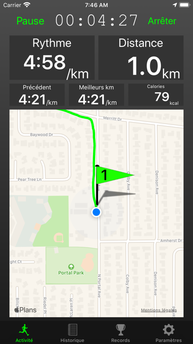Screenshot #1 pour Fitmeter Run - GPS Tracker