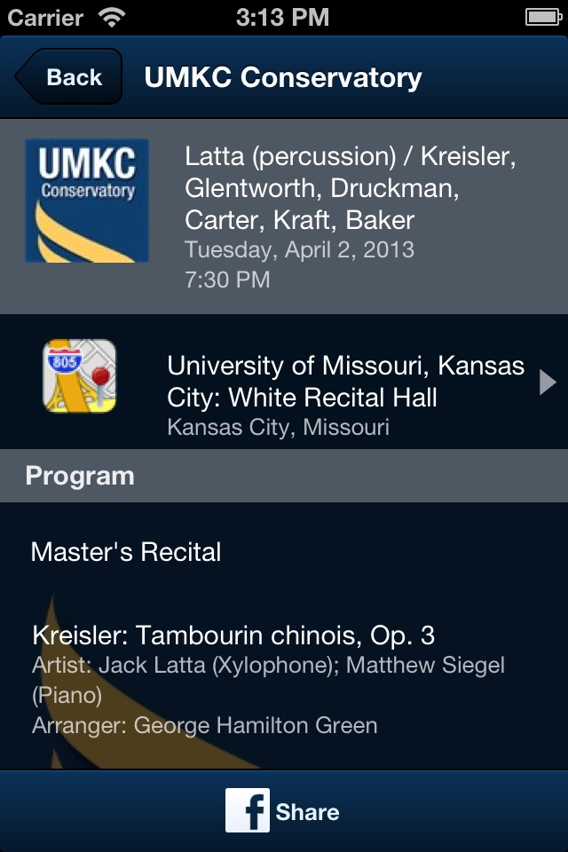 UMKC Conservatory screenshot 3