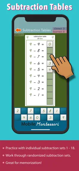 Game screenshot Montessori Subtraction Tables mod apk