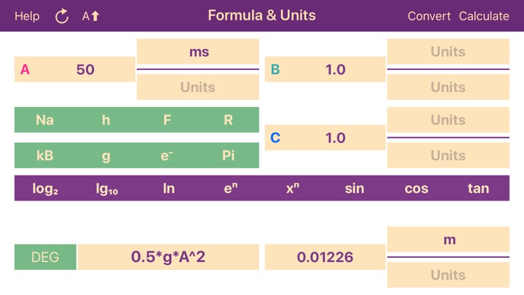 Formula & Units
