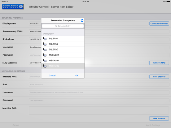 Screenshot #6 pour RMSRV Control