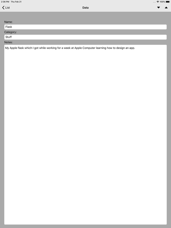 CardFiler iPad screenshot 2 - Productivity app