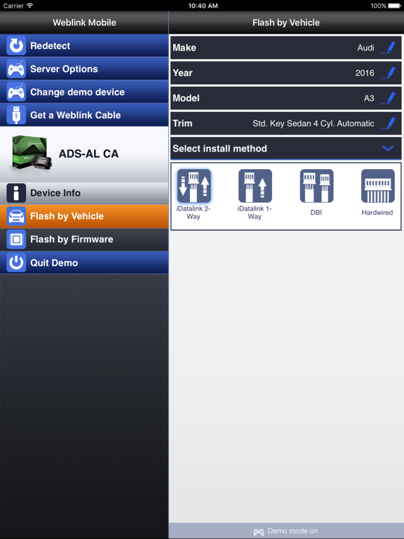Weblink Mobile iPad screenshot 3 - Utilities app