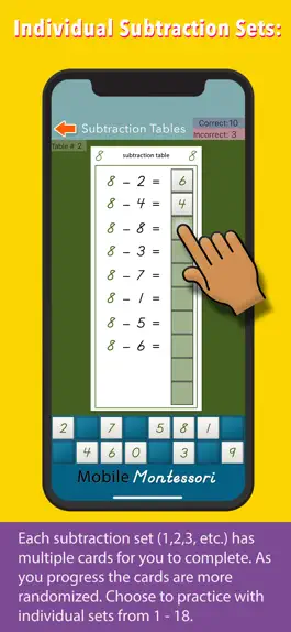 Game screenshot Montessori Subtraction Tables hack