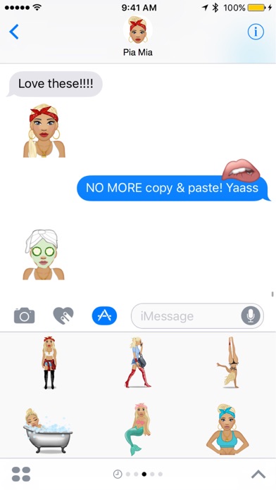 Screenshot #1 pour Pia Mia ™ by Moji Stickers