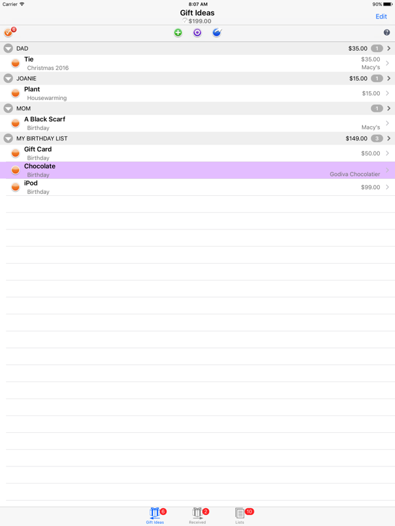 Screenshot #4 pour Gift List Budget Shopper