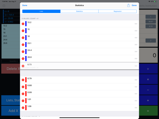 Statistics Calculator+++ iPad screenshot 8 - Utilities app