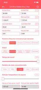 Calcul salaire Brut / Net screenshot #2 for iPhone