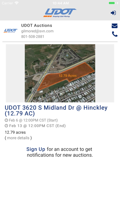 UDOT Auctions Screenshot