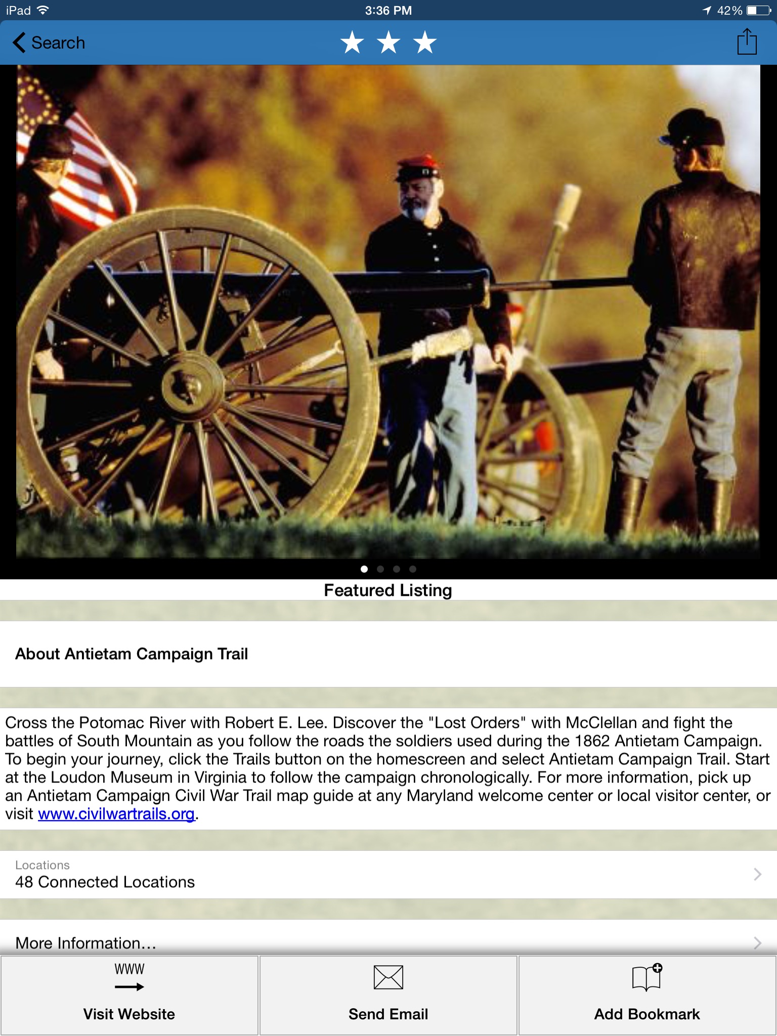 Maryland Civil War Trails screenshot 2