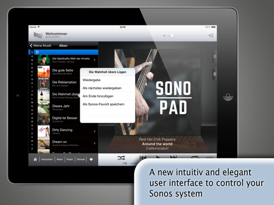 SonoPad for Sonos iPad app afbeelding 1