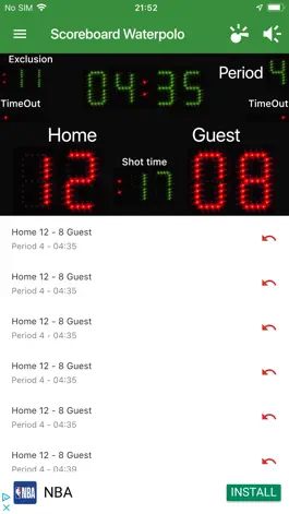 Game screenshot Scoreboard Waterpolo apk