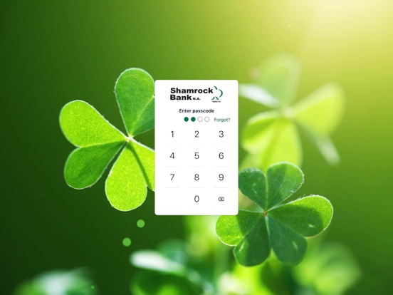 Shamrock Bank Mobile iPad screenshot 1 - Finance app