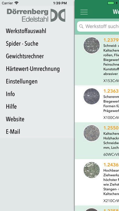 Screenshot #1 pour Doerrenberg-Werkstoffberatung