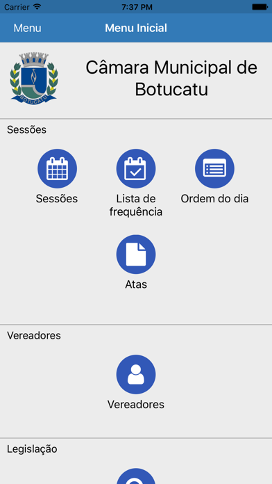 Câmara Municipal de Botucatu app screenshot