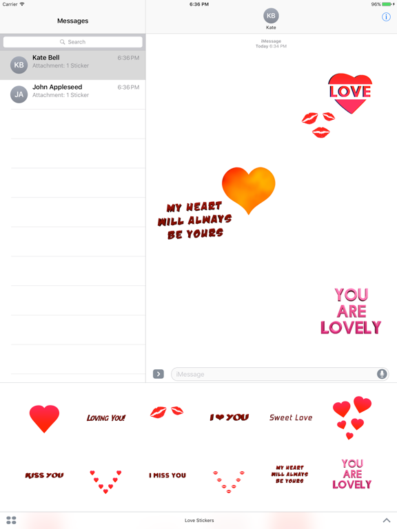 Screenshot #6 pour Love Stickers for iMessage