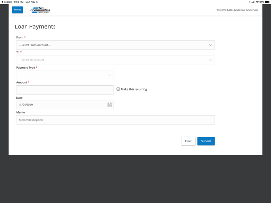 Fox Communities CU iPad screenshot 4 - Finance app