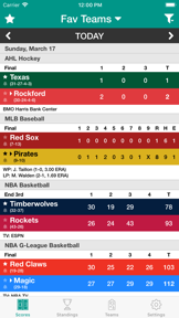 Sports Scores and Schedules screenshot