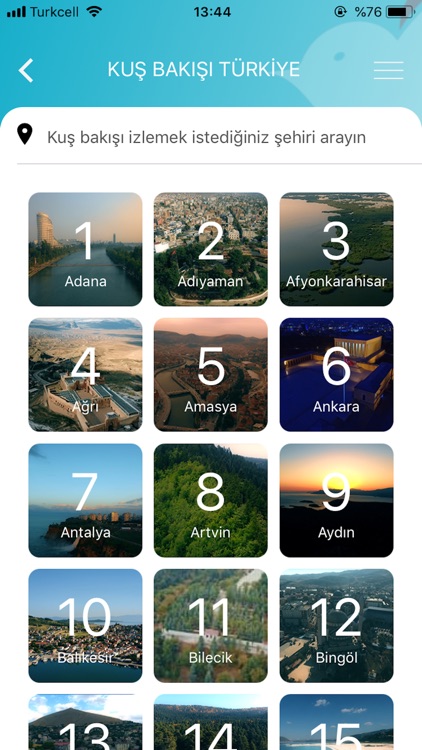 Kuşbakışı Türkiye - 81 Şehir