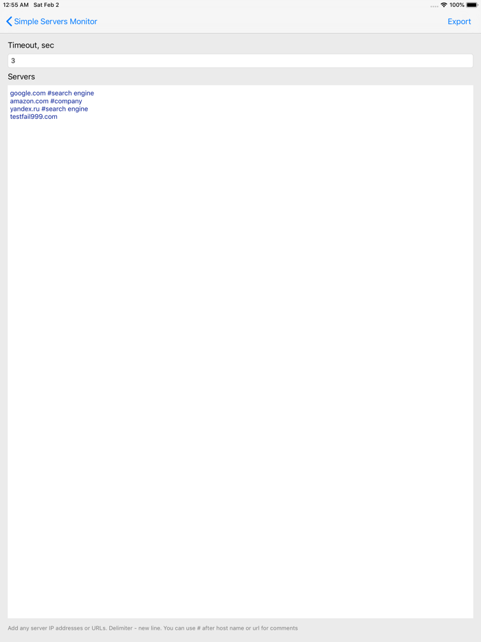 Simple Servers Monitor