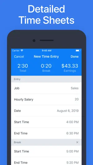 Hours - Tracker & Time Clock screenshot 4