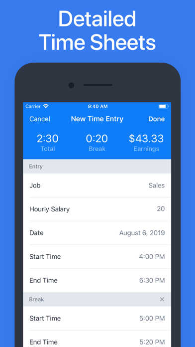 Hours - Tracker & Time Clock Screenshot
