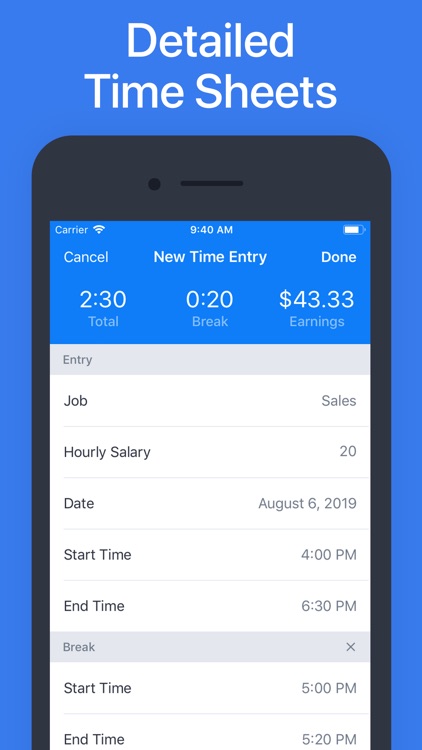 Hours - Tracker & Time Clock screenshot-3