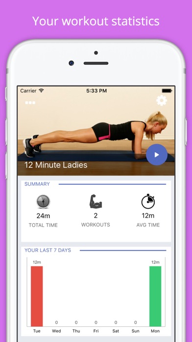 Screenshot #1 pour 12 Min Ladies Workout Get Fit