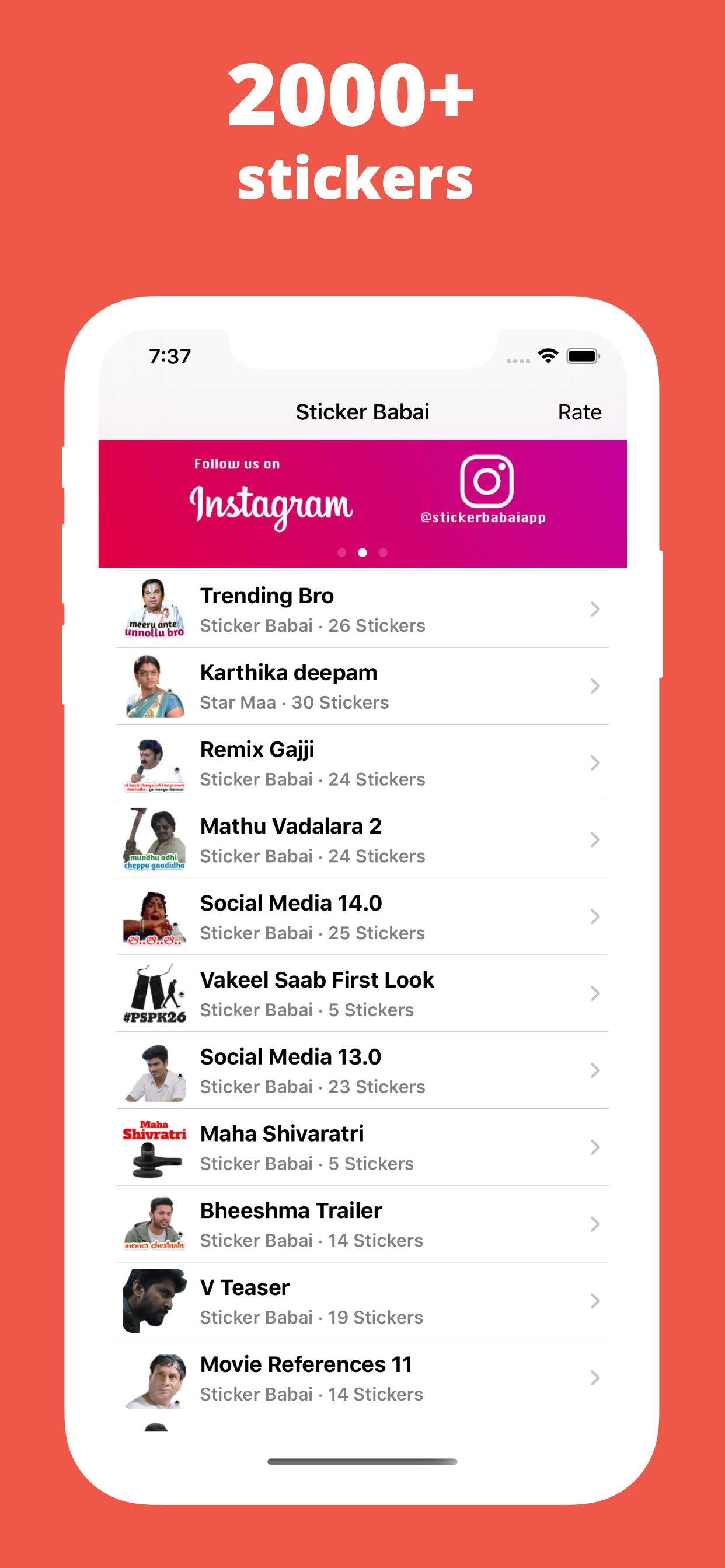 Sticker Babai: Telugu Stickers 商店截图 5