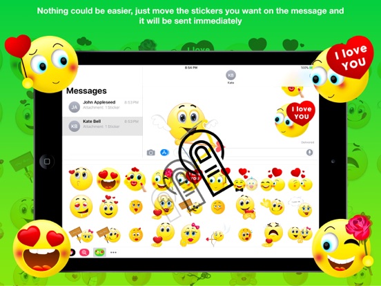 LoveMoji Stickers Pro . iPad screenshot 2 - Stickers app