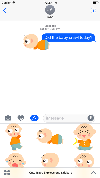 Cute Baby Expressions Stickers Screenshot