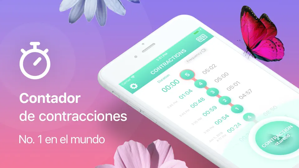 Captura de pantalla de Contador De Contracciones 9m en iPhone 1