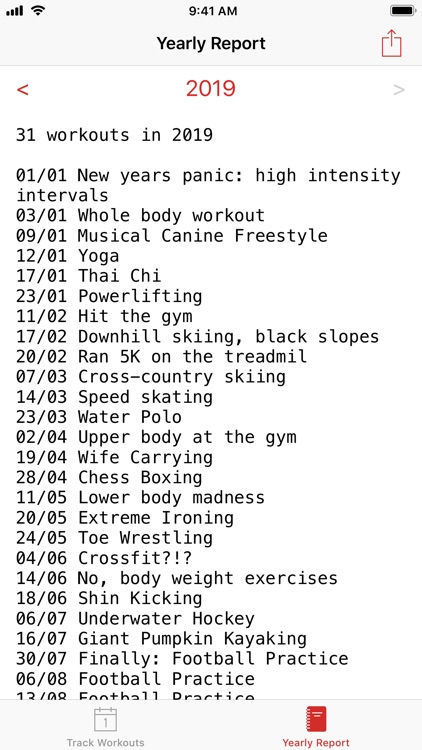 Simplest Workout Tracker