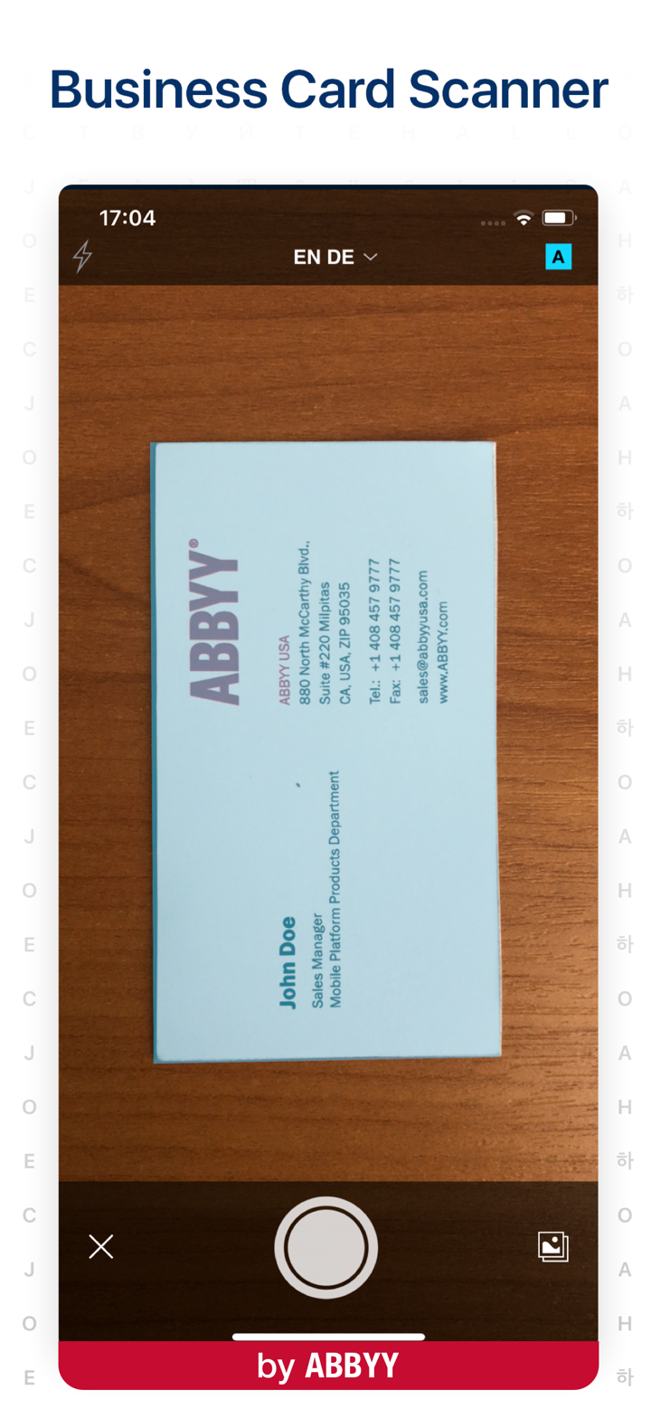 ABBYY Business Card Reader Pro screenshot 1