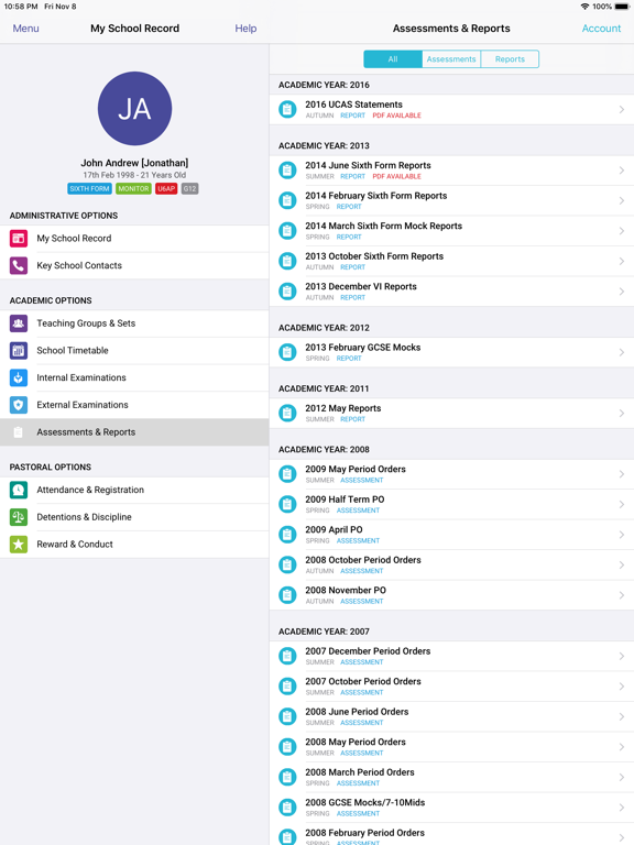 iStudent App iPad screenshot 5