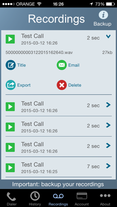 Call Recorder - IntCall Screenshot 4