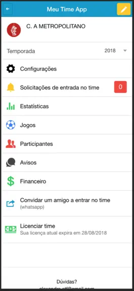 Game screenshot Meu Time App apk