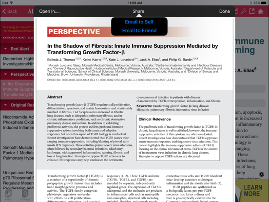 ATS Journals App iPad screenshot