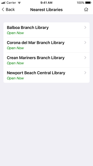 Newport Beach Public Library Screenshot