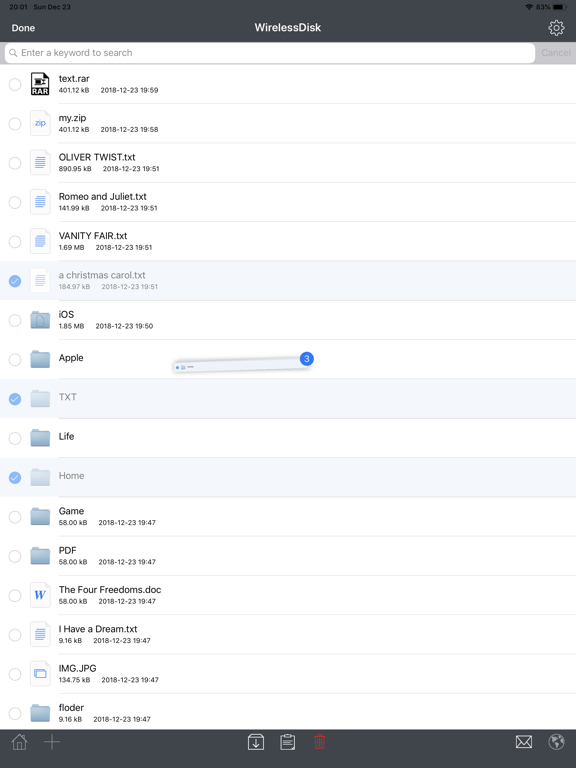 Screenshot #5 pour WirelessDisk－Zip Rar Compress