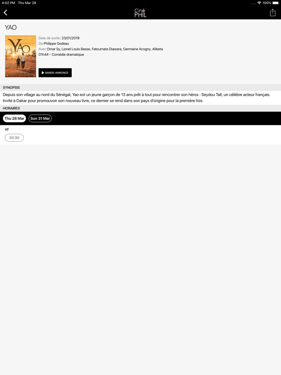 CinéPHIL iPad screenshot 4 - Entertainment app