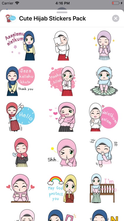 Cute Hijab Stickers Pack