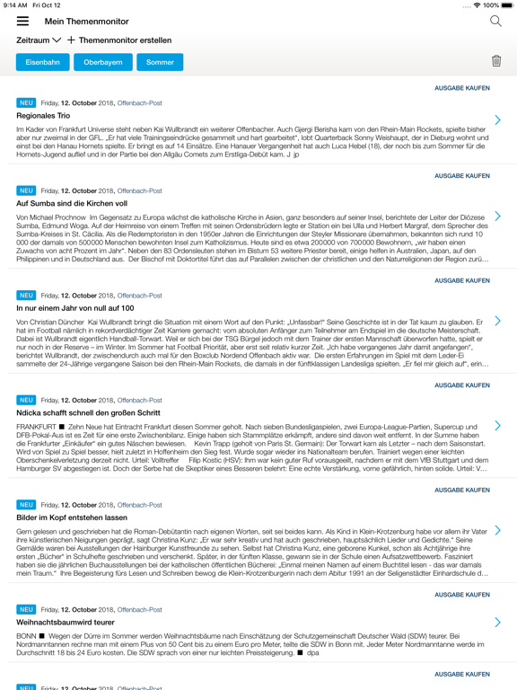 Offenbach-Post E-Paper iPad screenshot 8 - News app