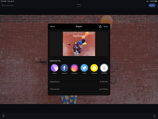 Cinemagraph Pro iPad app afbeelding 7
