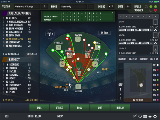 iScore Baseball and Softball iPad app afbeelding 1