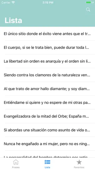 Captura de pantalla de Frases en iPhone 3
