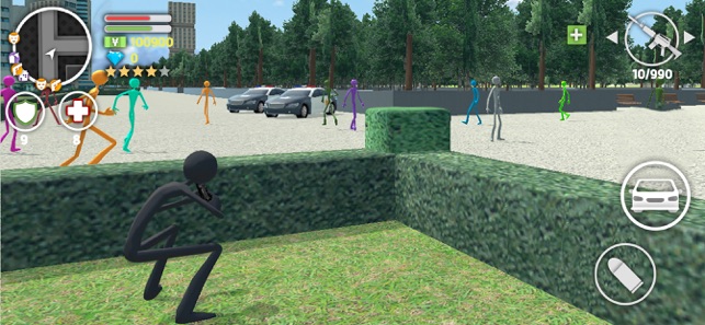 Grand Stickman Auto V - battle