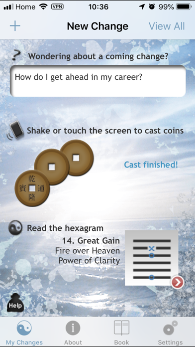 iChing Pocket App of Wisdom Screenshot
